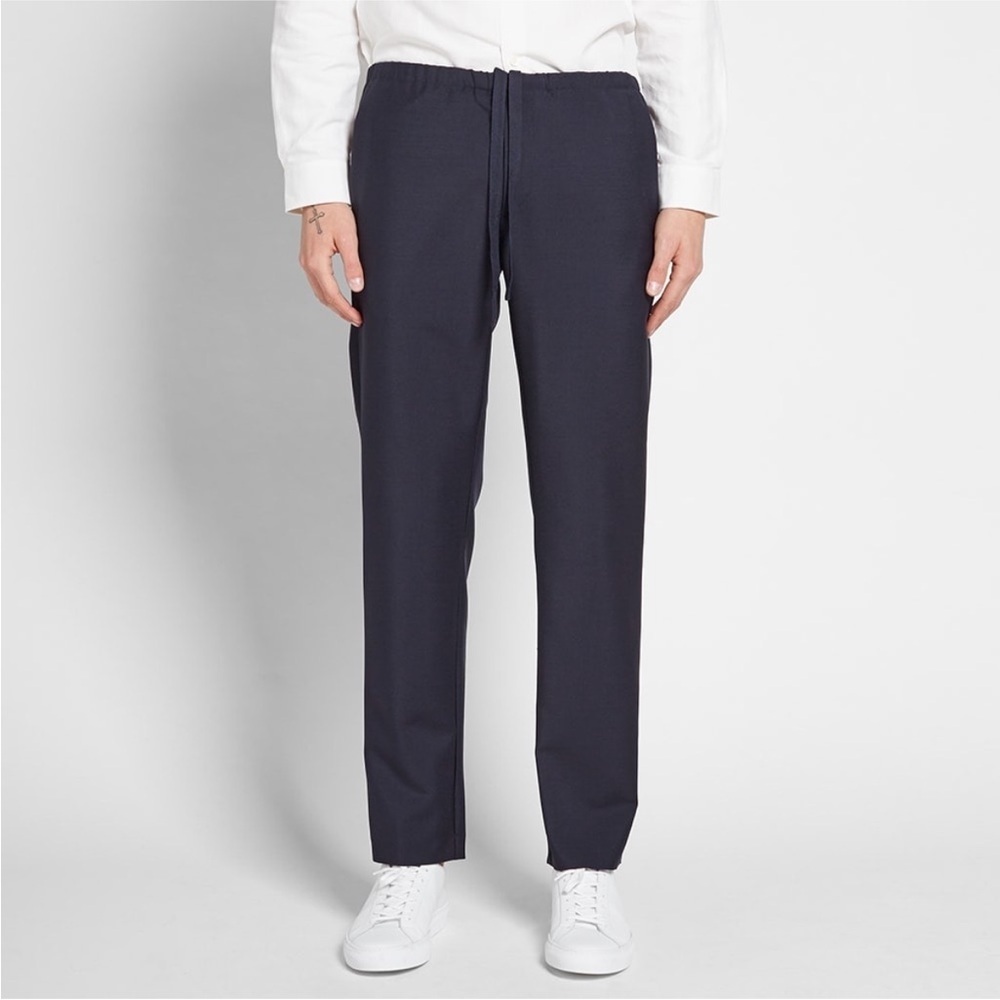 Acne Ari Wool Drawstring Trousers Black Pants Size 48
